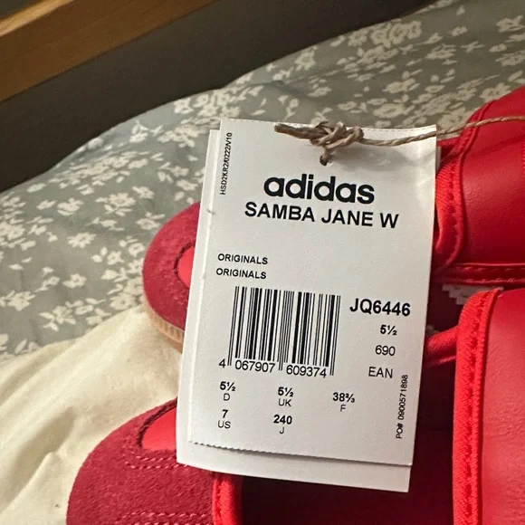 Adidas Samba Jane Red and White Sneakers - Picture 4 of 6